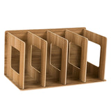 Maxbell Wooden Desktop Bookshelf Multifunctional File Organizer for Office Desk Dorm Brown
