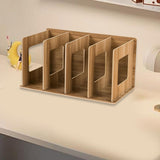 Maxbell Wooden Desktop Bookshelf Multifunctional File Organizer for Office Desk Dorm Brown