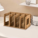 Maxbell Wooden Desktop Bookshelf Multifunctional File Organizer for Office Desk Dorm Brown