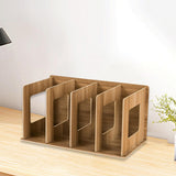 Maxbell Wooden Desktop Bookshelf Multifunctional File Organizer for Office Desk Dorm Brown