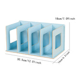 Maxbell Wooden Desktop Bookshelf Multifunctional File Organizer for Office Desk Dorm Blue