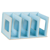 Maxbell Wooden Desktop Bookshelf Multifunctional File Organizer for Office Desk Dorm Blue