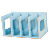 Maxbell Wooden Desktop Bookshelf Multifunctional File Organizer for Office Desk Dorm Blue
