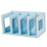 Maxbell Wooden Desktop Bookshelf Multifunctional File Organizer for Office Desk Dorm Blue