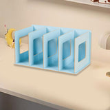 Maxbell Wooden Desktop Bookshelf Multifunctional File Organizer for Office Desk Dorm Blue