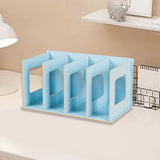 Maxbell Wooden Desktop Bookshelf Multifunctional File Organizer for Office Desk Dorm Blue