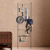 Maxbell Home Leaning Ladder Rack Storage Blanket Ladder for Laundry Bathroom Kitchen black