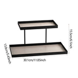 Maxbell Double Layer Vanity Organizer Tray Round Shelf for Bedroom Entryway Tabletop Beige