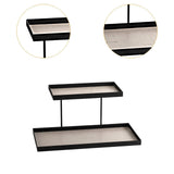 Maxbell Double Layer Vanity Organizer Tray Round Shelf for Bedroom Entryway Tabletop Beige