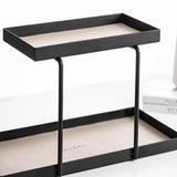 Maxbell Double Layer Vanity Organizer Tray Round Shelf for Bedroom Entryway Tabletop Beige