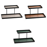 Maxbell Double Layer Vanity Organizer Tray Round Shelf for Bedroom Entryway Tabletop Beige
