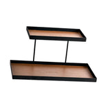 Maxbell Double Layer Vanity Organizer Tray Round Shelf for Bedroom Entryway Tabletop Brown