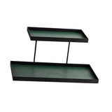 Maxbell Double Layer Vanity Organizer Tray Round Shelf for Bedroom Entryway Tabletop Green