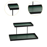 Maxbell Double Layer Vanity Organizer Tray Round Shelf for Bedroom Entryway Tabletop Green