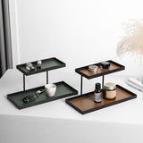 Maxbell Double Layer Vanity Organizer Tray Round Shelf for Bedroom Entryway Tabletop Green