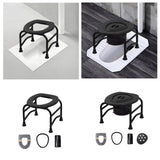 Maxbell Elderly Squat Toilet Seat Stool Potty Chair Stable Bottom Camp Travel Toilet without bucket