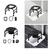 Maxbell Elderly Squat Toilet Seat Stool Potty Chair Stable Bottom Camp Travel Toilet without bucket