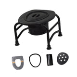 Maxbell Elderly Squat Toilet Seat Stool Potty Chair Stable Bottom Camp Travel Toilet with bucket
