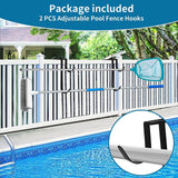 Maxbell 2 Pieces Pool Pole Hanger Pool Equipment Hooks for Nets Skimmer Garden Tools