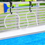 Maxbell 2 Pieces Pool Pole Hanger Pool Equipment Hooks for Nets Skimmer Garden Tools