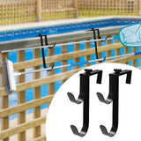Maxbell 2 Pieces Pool Pole Hanger Pool Equipment Hooks for Nets Skimmer Garden Tools