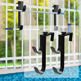 Maxbell 2 Pieces Pool Pole Hanger Pool Equipment Hooks for Nets Skimmer Garden Tools