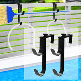 Maxbell 2 Pieces Pool Pole Hanger Pool Equipment Hooks for Nets Skimmer Garden Tools