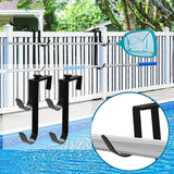 Maxbell 2 Pieces Pool Pole Hanger Pool Equipment Hooks for Nets Skimmer Garden Tools