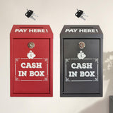 Maxbell Safe Money Collection Box Metal Donation Box for Fundraising Office Business Red