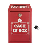 Maxbell Safe Money Collection Box Metal Donation Box for Fundraising Office Business Red