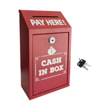 Maxbell Safe Money Collection Box Metal Donation Box for Fundraising Office Business Red