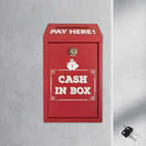 Maxbell Safe Money Collection Box Metal Donation Box for Fundraising Office Business Red