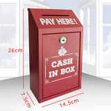 Maxbell Safe Money Collection Box Metal Donation Box for Fundraising Office Business Red