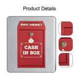 Maxbell Safe Money Collection Box Metal Donation Box for Fundraising Office Business Red