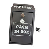 Maxbell Safe Money Collection Box Metal Donation Box for Fundraising Office Business Black