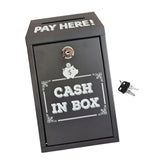 Maxbell Safe Money Collection Box Metal Donation Box for Fundraising Office Business Black
