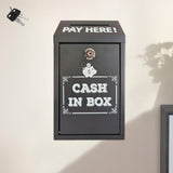 Maxbell Safe Money Collection Box Metal Donation Box for Fundraising Office Business Black