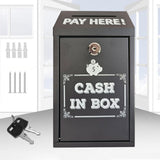 Maxbell Safe Money Collection Box Metal Donation Box for Fundraising Office Business Black