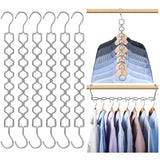 Maxbell 6 Pieces Clothing Chain Hangers Rotating Sturdy Compact Space Saving Hangers