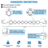 Maxbell 6 Pieces Clothing Chain Hangers Rotating Sturdy Compact Space Saving Hangers