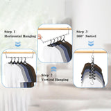 Maxbell 6 Pieces Clothing Chain Hangers Rotating Sturdy Compact Space Saving Hangers