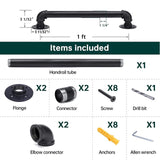 Maxbell Wall Handrail Outdoors for Elderly Kids Versatile with Screw Stairs Grab Bar