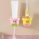 Maxbell Toothbrush Holder Wall Mounted Bathroom Organizer for Hotel Home Accessories Pink