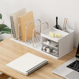 Maxbell Bookend with Drawers Versatile Book End for Shelves for Office Home Magazine White