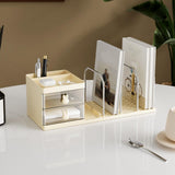 Maxbell Bookend with Drawers Versatile Book End for Shelves for Office Home Magazine White