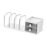 Maxbell Bookend with Drawers Versatile Book End for Shelves for Office Home Magazine White