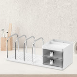 Maxbell Bookend with Drawers Versatile Book End for Shelves for Office Home Magazine White