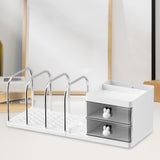 Maxbell Bookend with Drawers Versatile Book End for Shelves for Office Home Magazine White