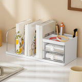 Maxbell Bookend with Drawers Versatile Book End for Shelves for Office Home Magazine White