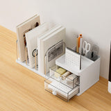 Maxbell Bookend with Drawers Versatile Book End for Shelves for Office Home Magazine White